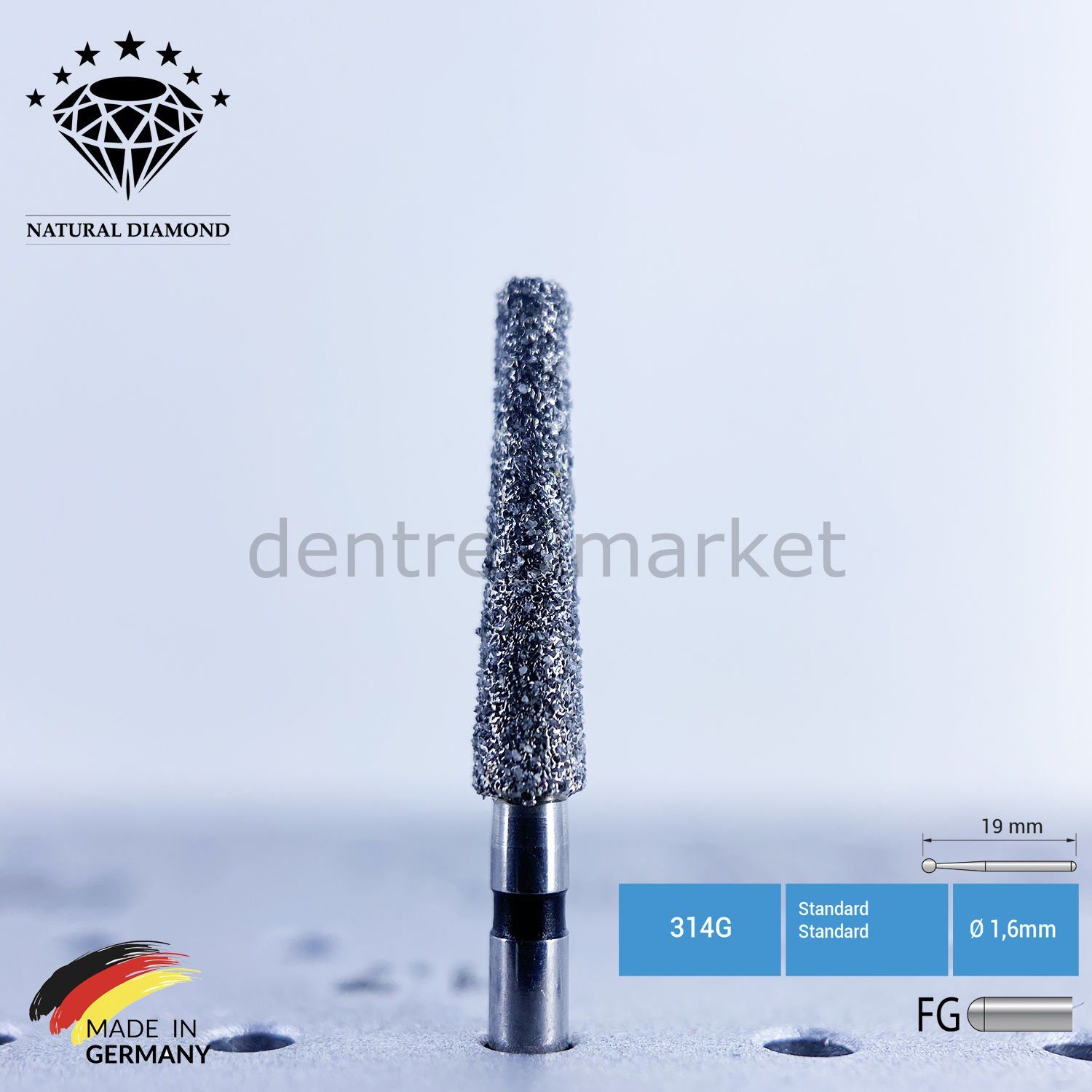 Doğal Elmas Frez - Aeratör - 848 - Konik - 5 Adet