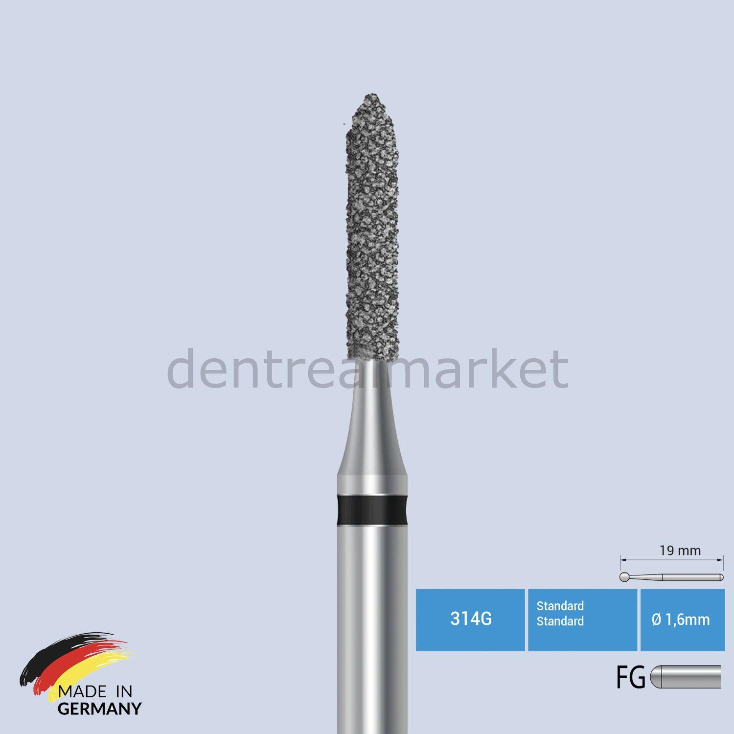 Doğal Elmas Frez - Aeratör - 884 - Silindir - 5 Adet