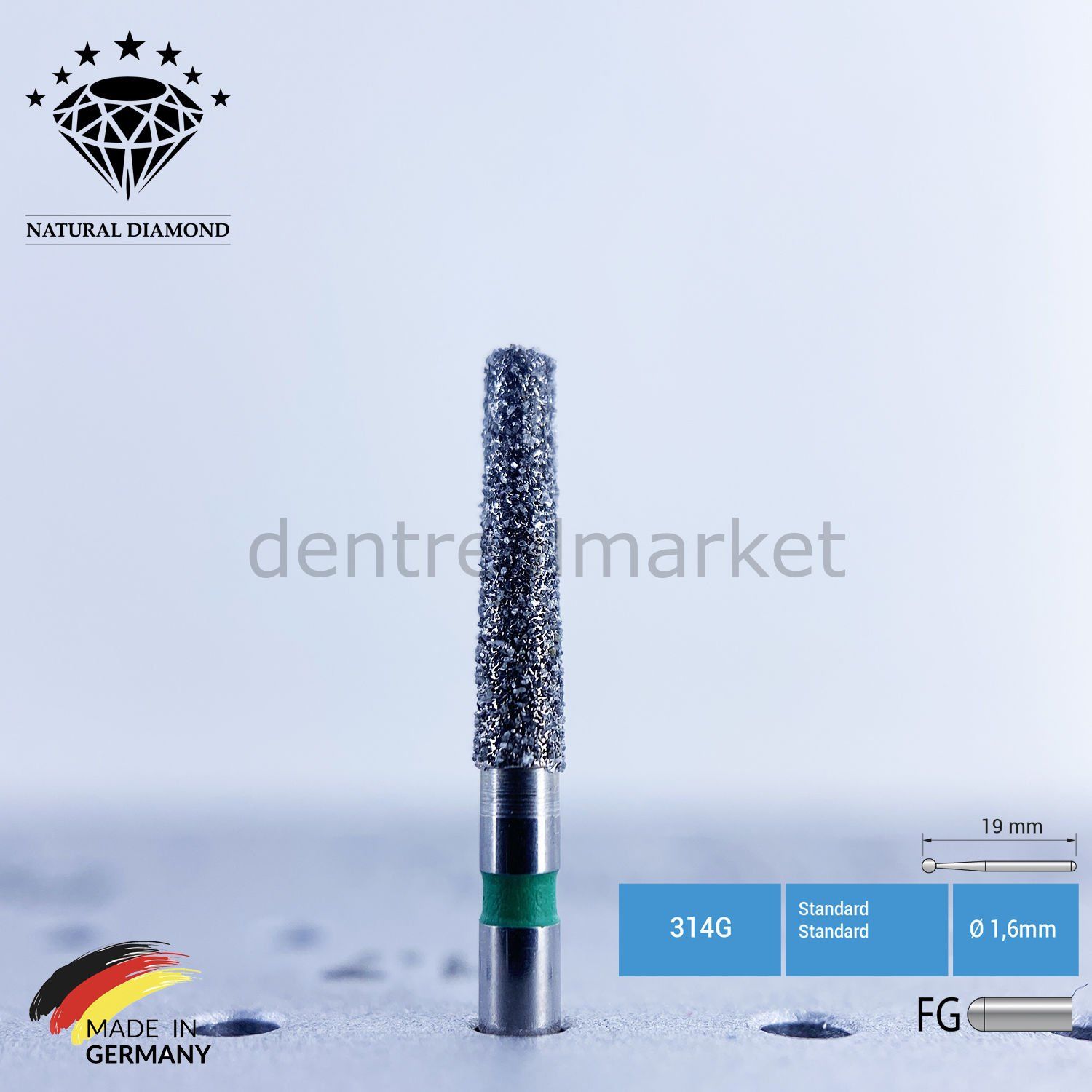 Doğal Elmas Frez - Aeratör - 847KR - Konik - 5 Adet