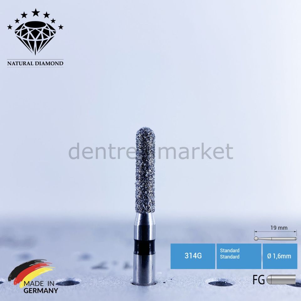 Doğal Elmas Frez - Aeratör - 880 - Silindir - 5 Adet