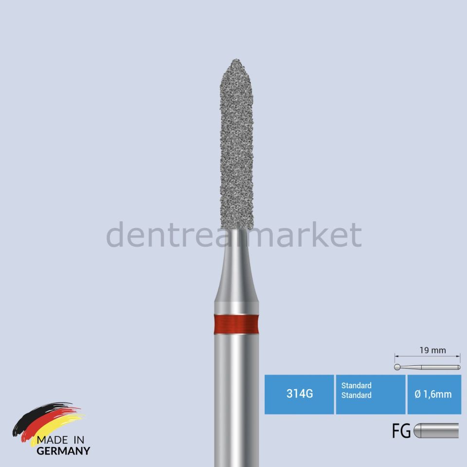 Doğal Elmas Frez - Aeratör - 884 - Silindir - 5 Adet