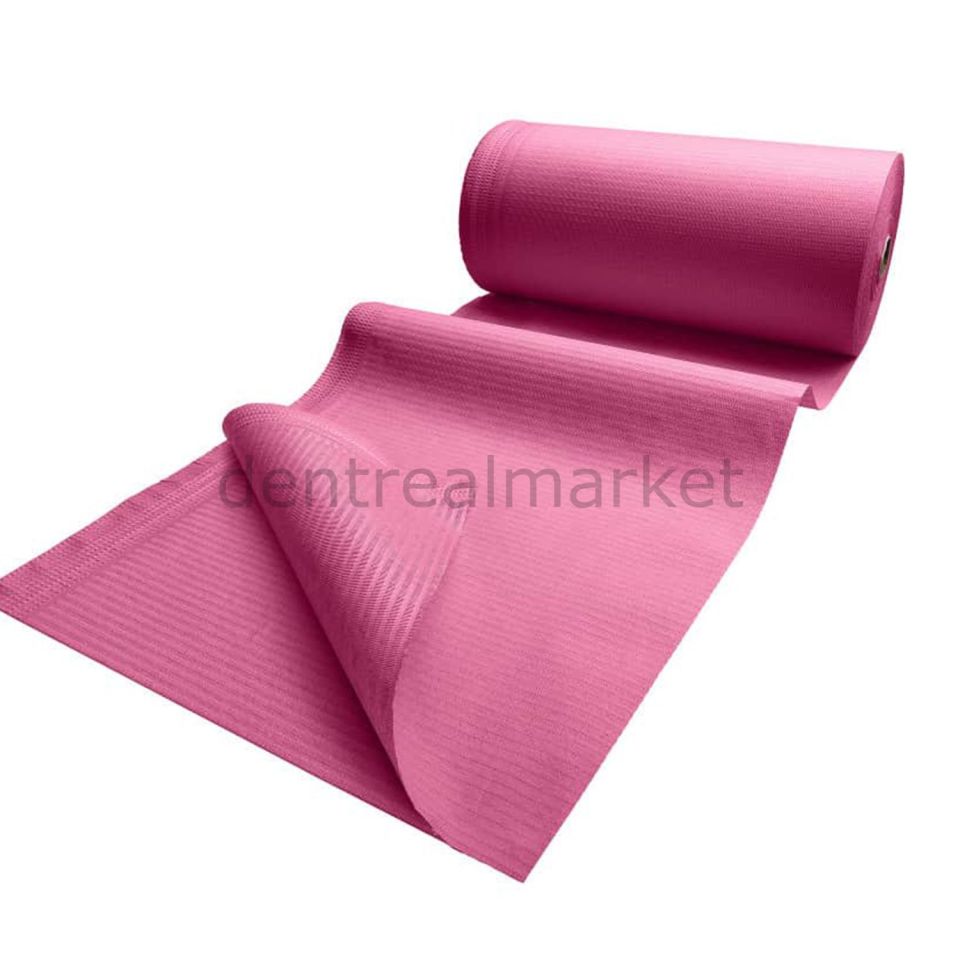 Avrupa Rulo Dişci Hasta Önlüğü ve Tabla Örtüsü Takım - Pink Cyclamen