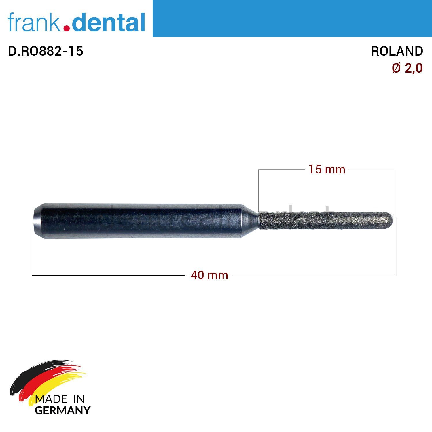 Elmas Milling Drill 2,0 mm - Roland Milling Makinesi için
