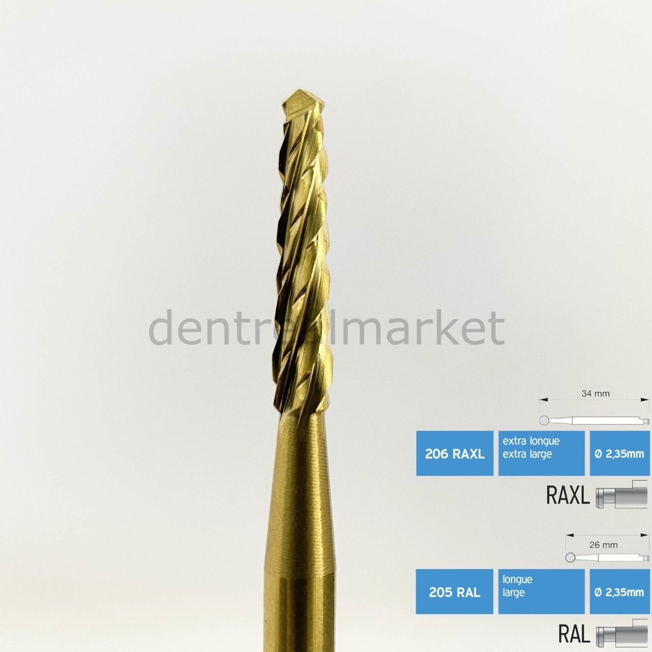 Titanyum Carpide Lindemann Cerrahi Frez - 166A RAL - RAXL