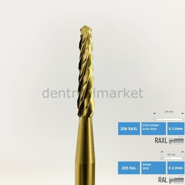 Titanyum Carpide Lindemann Cerrahi Frez - 166A RAL - RAXL