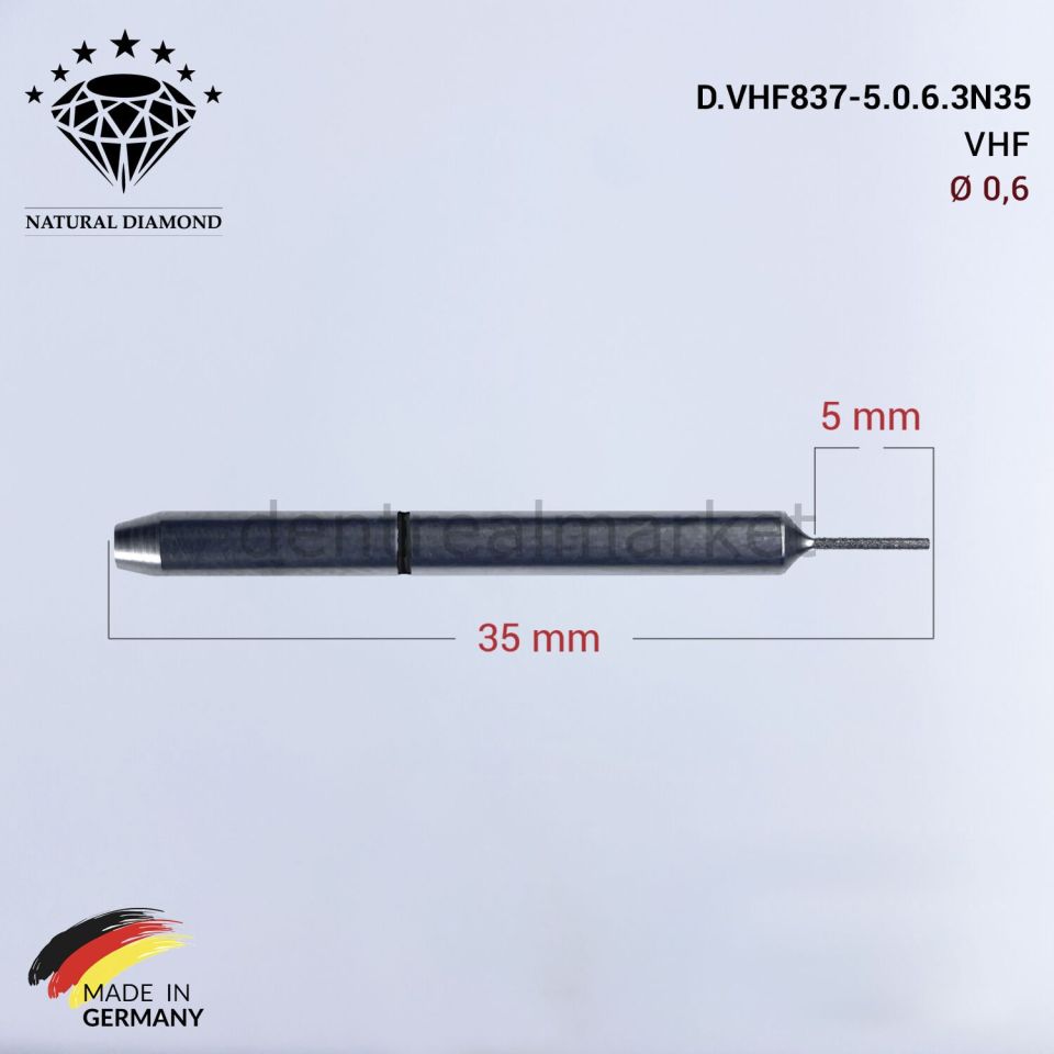 VHF Elmas Cad Cam Drill 0,6 mm