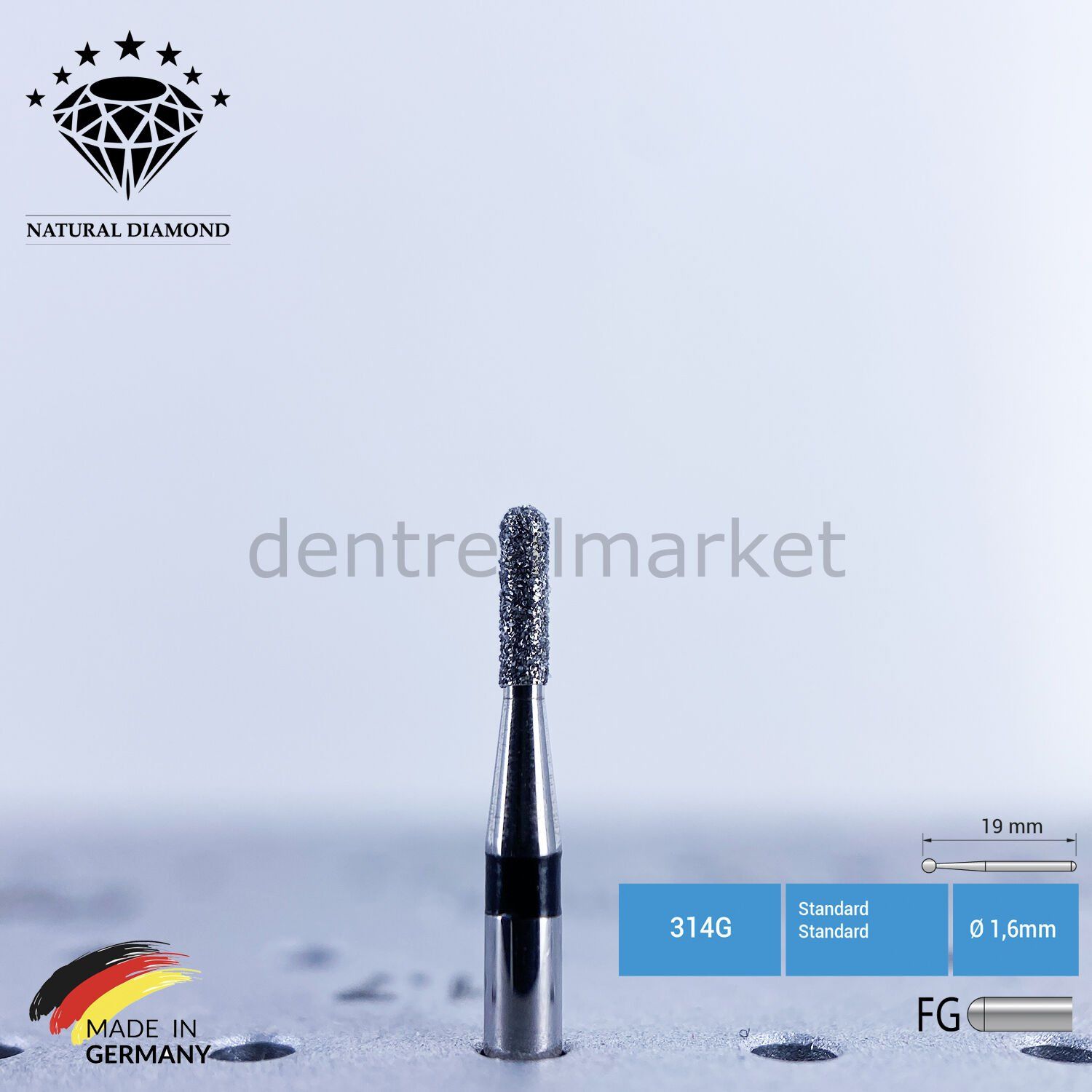 Elmas Frez - 838 - Silindir - 5 Adet