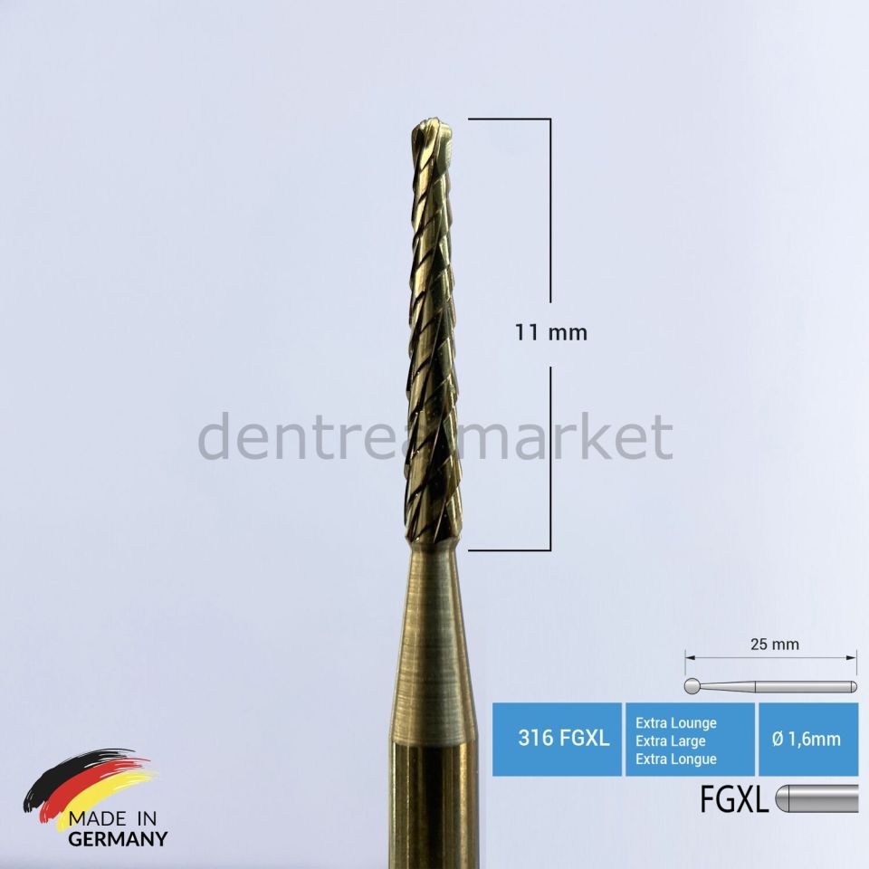 Titanyum Carpide Lindemann Cerrahi Frez - 262 FGXL
