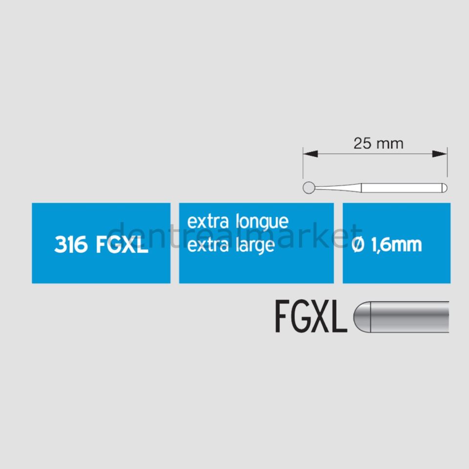 Titanyum Carpide Lindemann Cerrahi Frez - 262 FGXL